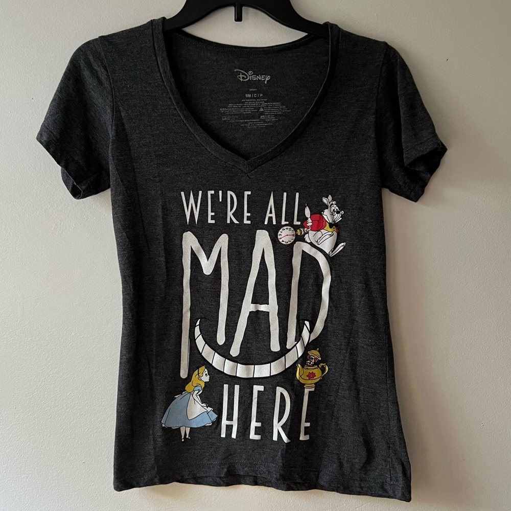 Alice in wonderland v neck t shirt